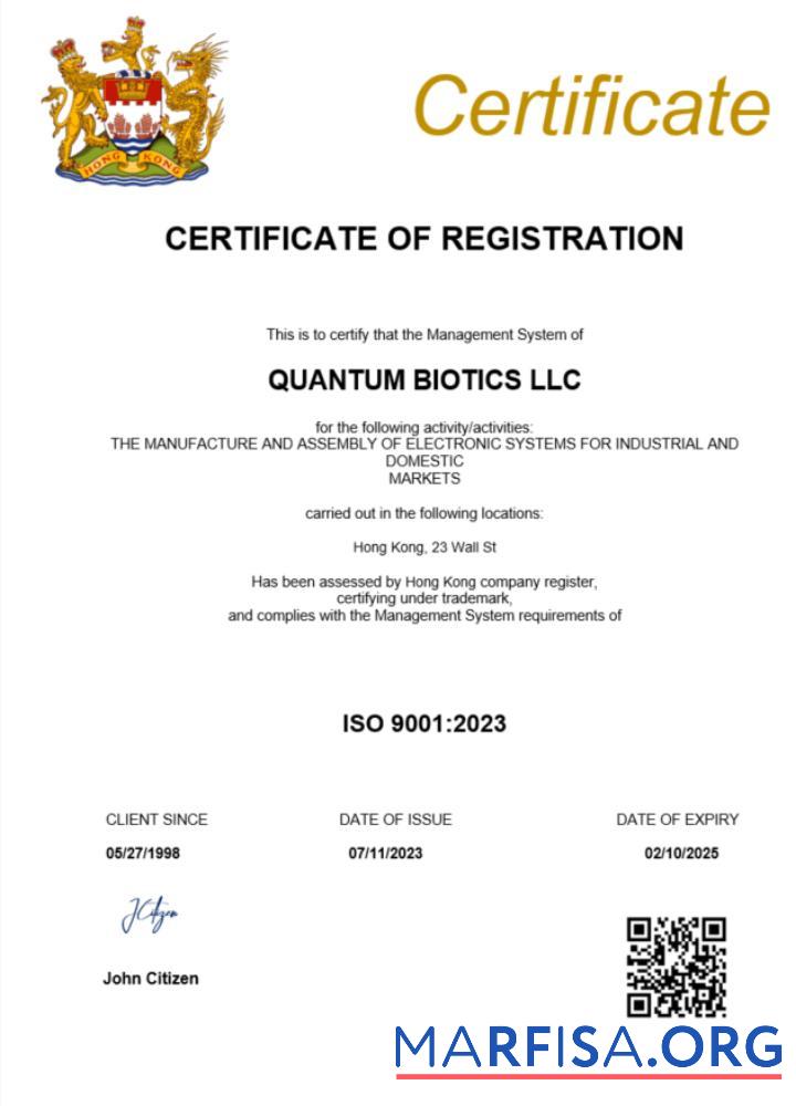 Printable Hong Kong certificate of registration Word and PDF template